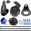 SPARKMOTO Impermeabile Connettori Rimorchio,Spina a 13poli per portabiciclette,Presa 13 poli per TRAINO TRATTORE,Spina 13 Poli E Presa 13 Poli Rimorchi,con accessori,Norma ISO 11446(2 uscite per cavi)
