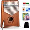 Everjoys Kalimba Thumb Piano 17 Keys, Portable Mbira Finger Piano w/Protective Case, Fast to Learn Songbook, Tuning Hammer, All in One Kit (17keys, Mahogany)