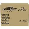 Gourmet Purina Gourmet Perle Filettini in Gelatina Cibo Umido per Gatti con Trota, Tacchino, Anatra, Selvaggina, 96 buste da 85g