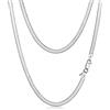 Amberta Collana Serpente Piatta da Donna In Argento Sterling 925: 3 mm 50 cm