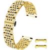 Kai Tian 18mm 20mm 22mm Argento Nero Oro Oro rosa Bracciale bicolore Conico Estremità dritte e curve Cinturino in acciaio inossidabile lucido per uomo Donna