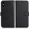 DENDICO Cover per iPhone XS Max, Premium Portafoglio PU Custodia in PU Pelle, Flip Libro TPU Bumper Caso per iPhone XS Max, Nero