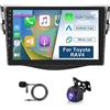 Hodozzy 2GB 32GB Autoradio Android per Toyota RAV4 2007-2012 Radio Carplay Android Auto Mirror Link, 9 Pollici Touchscreen GPS Navi Bluetooth Wifi FM RDS HiFi SWC, Telecamera Posteriore 2 Din per Toyota RAV4