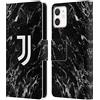 Head Case Designs Licenza Ufficiale Juventus Football Club Nero Marmoreo Custodia Cover in Pelle a Portagoglio Compatibile con Apple iPhone 12 Mini