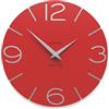 CalleaDesign Orologio da Parete Smile Alluminio e Rosso Fuoco Rotondo 30 cm Design Semplice e Moderno Meccanismo Silenzioso Made in Italy Adatto alla Cucina 30 Colori Disponibili Legno