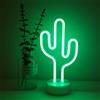 NIWWIN Luce al neon a forma di cactus, insegne al neon a LED, lampada da tavolo decorativa, alimentazione 3AA/USB, luci d'atmosfera in camera da letto, decorazione della stanza dei bambini