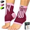 Feel Recovery 2 Tutore Caviglia per Uomo e Donne - Cavigliere Elastiche a Compressione - Fascia Sportive per Distorsioni, Running, Calcio e Sport - Traspiranti e Antiscivolo (M, Nero)
