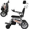PXOCDEO Sedia a rotelle elettrica pieghevole ultraleggera, sedia a rotelle elettrica con poggiatesta, per anziani e disabili, batteria agli ioni di litio 24 V 20 Ah, Argento