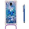 idatog Cover per Samsung Galaxy J4 Plus, [Design Pattern Peinture] Glitter Chiaro Liquido Silicone TPU Bumper Telefono Cellulari Protezione Cover, Bling Case Custodia (Farfalla)
