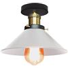 STOEX Vintage Plafoniera Retrò Industriale Ø220mm Lampada da Soffitto da Interno in Metallo a Forma di Cappello Lampada da Soffitto E27 Illuminazione Camera da letto Corridoio Soggiorno Loft Cucina (Bianco)