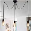 STOEX Lampadario a Sospensione Lampada da Soffitto Antico Retro Regolabile Rame Classico con 3 Braccia per Bar Sala da pranzo dell'Hotel (3 Braccia)