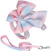 Newtensina Pettorina per cani e gatti con papillon per cani di piccola taglia e gatti - rosa blu - S