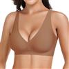 HBselect Reggiseno Senza Ferretto Profondo V Donna Comfy Con Cinghie Regolabili e Senza Cuciture Con Jelly Strip