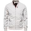 GUOCU Giacca da Uomo Giubbotto Leggere Casual per Uomo Giacche Sportivo Bomber Giubbino Giacca per Il Tempo Libero con Tasche Primavera Autunno Cappotto con Zip Beige L