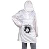 Himifashion - Giacca antipioggia da donna con stampa anime unisex impermeabile con cappuccio leggero per esterni, colore: Bianco