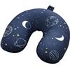 moses. Fernweh 2 in 1 - Cuscino e cuscino per il collo Cosmos, per viaggi, cuscino da viaggio multifunzionale, colore: Blu