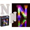 Out of the blue Lettera luminosa al neon N, altezza: 16 cm, per 2 micro batterie AAA, in confezione regalo