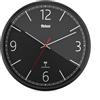Mebus Orologio da parete radiocontrollato con movimento radiocomandato, regolazione automatica dell'ora, colore: nero, 30 cm