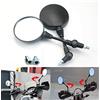 evomosa Specchietti Retrovisori in ABS, per Moto, 8 mm/10 mm Pieghevoli Rotondi Specchio per Moto, nero