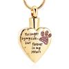 QGJNSGC Collana con urna a forma di cuore in acciaio inox, per ceneri e ceneri con zampa di gatto, per donne e uomini