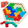 CUBIDI® Creativo Montessori Tangram Hexagon | Promuove il pensiero logico e l'immaginazione spaziale | Gioco di abilità in legno di alta qualità | Giochi educativi a partire dai 4 anni per ragazzi e