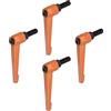 QUARKZMAN 4pz Regolabile Serraggio Leva Maniglie M10 x 25mm Maschio Filettatura Bullone Manopole Girevole Vite blockggio Rapido Rilascio Cricchetto Pulsante Maniglia, Arancione