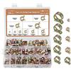 HSEAMALL 100 Pezzi Fascette Stringitubo 6-22mm Regolabile Fascette Stringitubo Acciaio inox Morsetti per tubi Fascette Metalliche adatto per Tubi Gas, Acqua