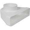 Repa Market 90° gradi 220 x 55 mm su Ø100 mm Connettore a condotto piatto rettangolare per collegamento del tubo rotondo - clima, ventilazione, riscaldamento, raffreddamento - Aerazione Canalina, Tubi