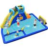 RELAX4LIFE Castello Gonfiabile per Bambini, Piscina Gonfiabile con Trampolino, Scivolo con Salita da Arrampicata e Sottopassaggio, Pieghevole da Esterno (MODELLO 11)