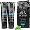 UNNIS Dentifricio Sbiancante Denti Professionale 2 Pack Carbone Attivo Denti Sbiancante Pulizia Denti Bianchi Sbiancamento Dentifricio Nero Pasta per Denti Activated Charcoal Teeth Whitening Toothpaste