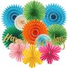SUNBEAUTY 12 Fiori di Carta Giganti per Allestimenti Compleanni Decorazioni Compleanno con Ghirlanda Happy Birthday da Appendere in Carta Perfetti per Feste e Baby Shower