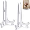 Funzhan Cavalletto in acrilico trasparente da 25,4 cm, 2 pezzi, grande supporto per display per caricatori decorativi, arte da parete, foto incorniciate, centrotavola, decorazione per matrimoni