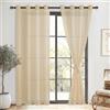 DWCN Tende per Interni con Fermatenda Tende Trasparenti in Voile con Occhielli per Camera da Letto 2 Pannelli, 132x210 CM, Beige