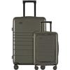 ETERNITIVE - Set di 2 valigie rigide - Piccola e grande | Ruote in policarbonato e ABS | Con ruote a 360° e lucchetto TSA | Bagaglio a mano 33 con porta USB e grande 98 L | Oliva