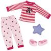 Glitter Girls - Norvégien Coccinella! - Vestiti per bambole - Top e pantaloni del pigiama - Completo da letto con pantofole glitterate - Accessori per bambole da 36 cm - 3 anni +