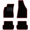 QUEMAR Kit Tappetini Auto compatibili con Audi A4 (B6 B7) 2000-2008 / Set di Tappeti in Moquette e Gomma su Misura (2 Anteriori+2 Posteriori)/Ricami e Colori Personalizzati (Bordo Rosso, 0 Ricami)
