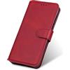 GOGME Cover per Motorola Moto E20 Cover a Portafoglio, Custodia Chiusura Magnetica Flip Case Stile con Supporto di Stand/Carte Slot, Protettiva Custodia per Motorola Moto E20, Rosso