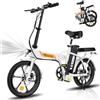 EVERCROSS EK5 Bici Elettrica, E-Bike per Adulti da 250W, E-Bike Pieghevole da 20-45 Km, 15/20/25 KM/H, E-Bike da 16'' per Adulti, City Bike Elettrica da 36V 8,4AH con Sedile Regolabile