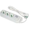FANTON 474604 Multipresa OMEGA 3 prese bipasso/schuko 2P+T 16A ciabatta cavo 1,5 m. spina piccola 2P+T 10A + interruttore automatico luminoso di sovraccarico