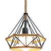 STOEX Creativo Lampada a Sospensione Vintage Retrò a sospensione Corda di Canapa Classico Lampadario Industriale Diamante E27 Illuminazione Cucina Sala da pranzo Bar