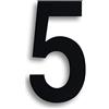 Ywonoby Numeri della cassetta postale 3D 5 cm (5 cm) autoadesivi in metallo inox numeri civico adesivi per numeri di porta, numeri di indirizzo, nero (5)