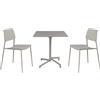 MIlani Home OPERA - set tavolo in metallo cm 70 x 70 x 73 h con 2 sedie Viper