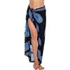 SHU-SHI Copricostume da spiaggia da donna con fiore e clip in cocco, Turchese nero, taglia unica