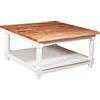 Biscottini Tavolino da Salotto Legno 91x91x46 cm Made in Italy - Tavolino da Divano Legno di Tiglio - Tavolino Bianco e Naturale - Tavolino da caffè