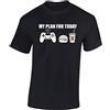 Baddery Maglietta: My Plan for Today : Gaming - Gamer T-Shirt Uomo Uomini Donna - Regalo Video-Gioco Game-s PC Console Play Controller Maglia - Compleanno Natale E-Sport (3XL)