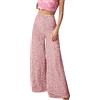 Duohropke Pantaloni da donna con paillettes glitterate, pantaloni a gamba larga, per feste a tema, discoteca e danza, Colore: rosa., XL