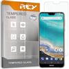 REY Pack 3X Pellicola salvaschermo per Nokia 7.1, Vetro temperato, di qualità Premium