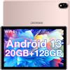 DOOGEE U10PRO 2024 Tablet 10 Pollici Android 13 Tablet 20GB RAM 128GB ROM(1TB TF), TÜV SÜD, 5060mAh Batteria Tablet per Bambini, Tablet PC IPS HD, 8MP+5MP, Widevine L1/ BT 5.0/ WiFi6/ OTG Rosa