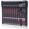 JINPRDAMZ Console mixer stereo professionale a 8 canali, mixer con USB Bluetooth DJ Live Audio Mixer con display LCD per karaoke Stage, Home TV, bar, studi di registrazione, 48 V Phantom Power