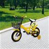 Zalydala Bicicletta per bambini da 12 pollici, per bambini, 2-7 anni, con ruote di supporto, freno a mano, in acciaio al carbonio, giallo, rosso, blu (giallo)